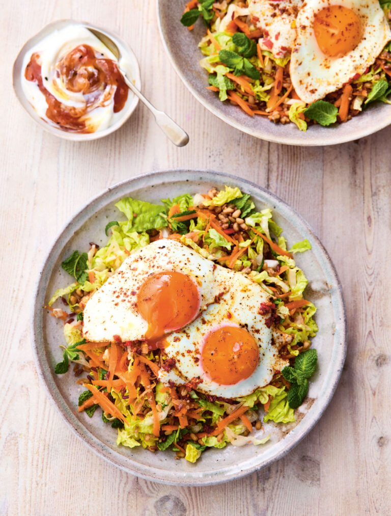 Jamie Oliver Curried Fried Eggs and Grain Salad