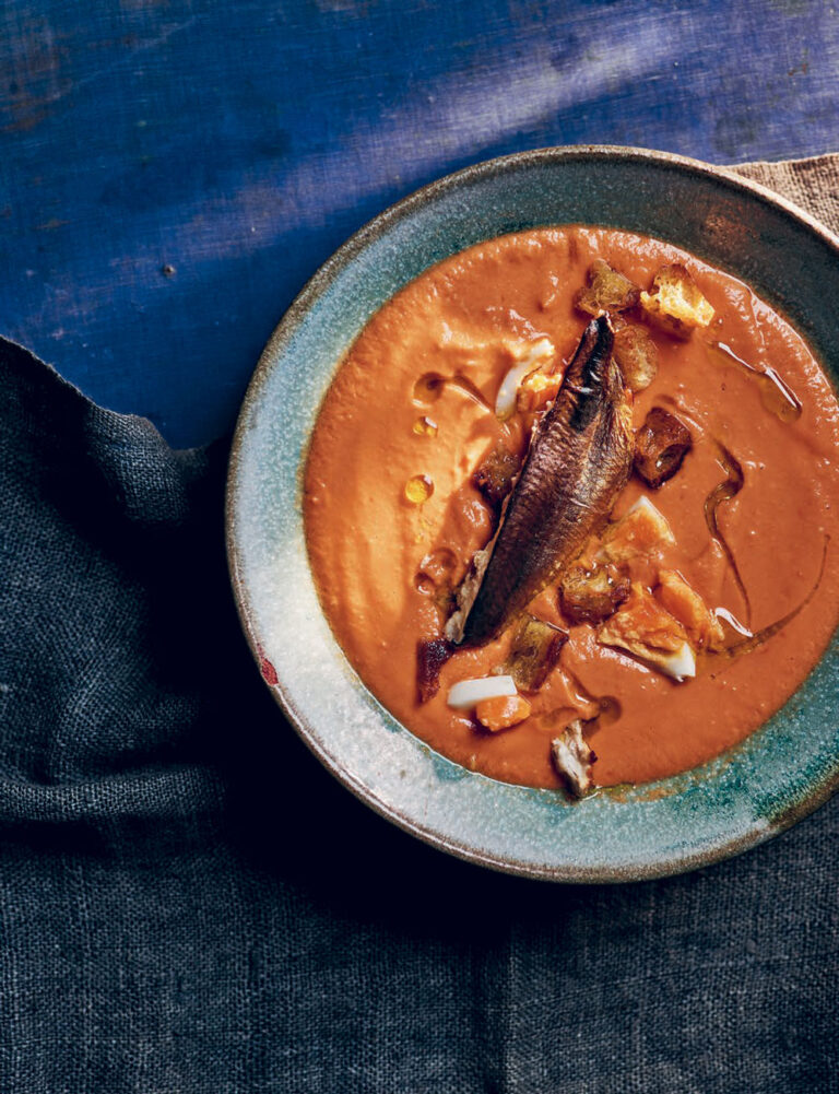 Jose Pizarro salmorejo with smoked sardines