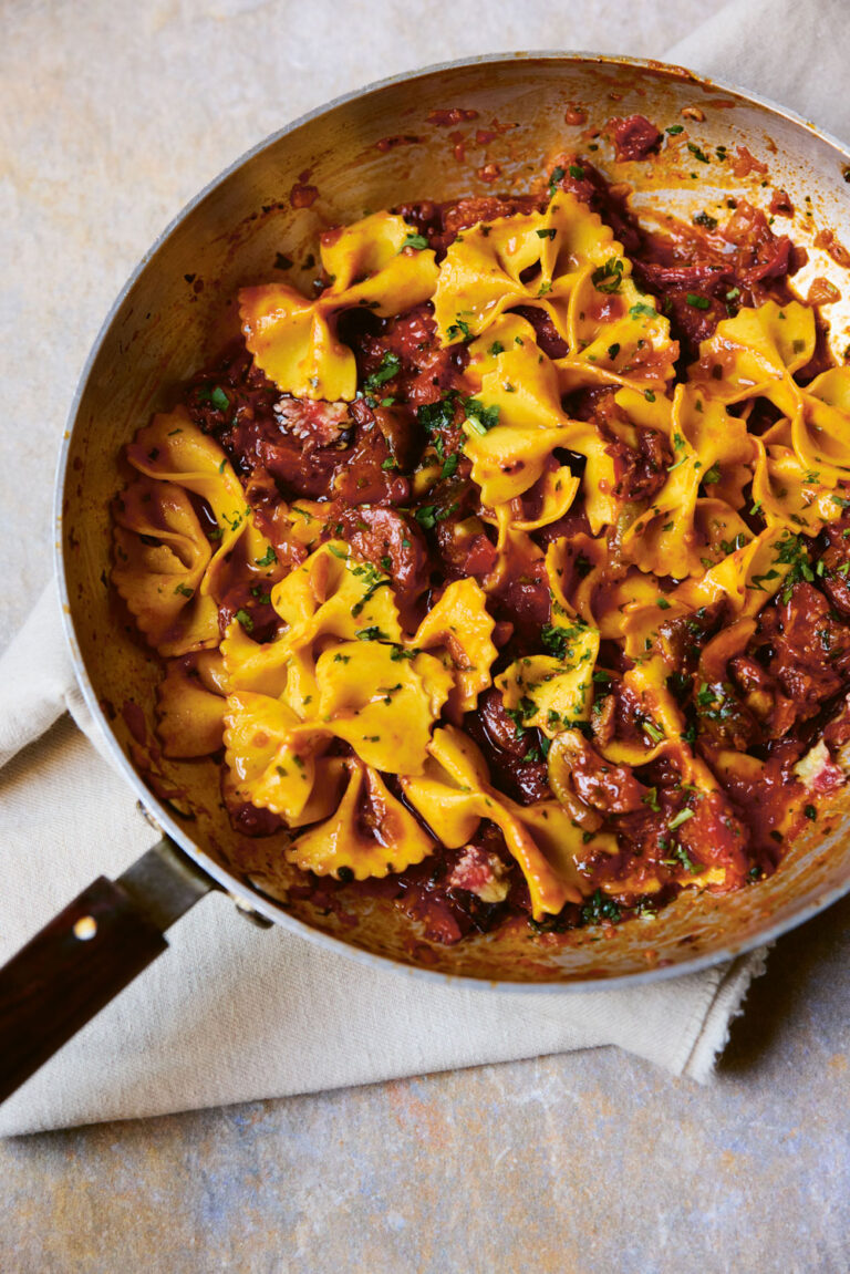 Mateo Zielonka Farfalle with Chorizo and Fig