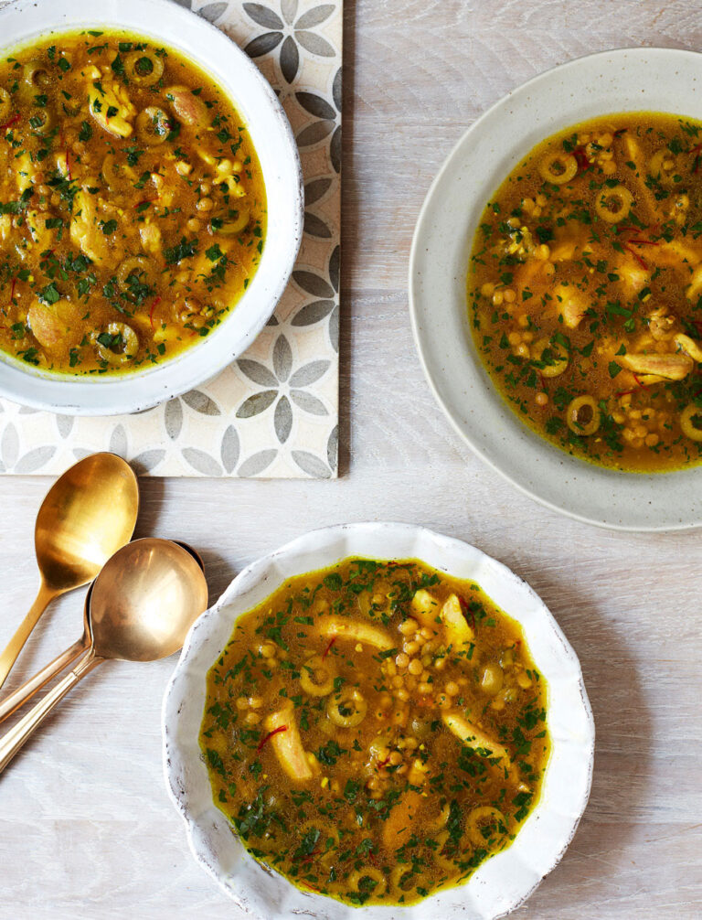 Moroccan Chicken Soup with Couscous Recipe